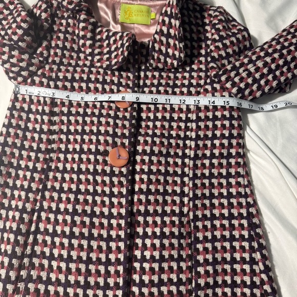 Casade Kelvin Pea Jacket Purple Pink and White Wool Bend Size XS (1) (Juniors) - Picture 13 of 16